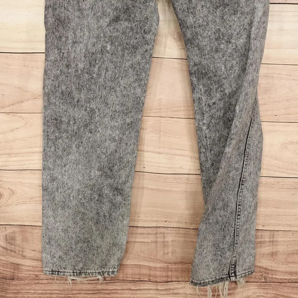 Vintage Wrangler Jeans 36x32 (33x30) Gray Acid Wash Denim Punk Patches DBEAT